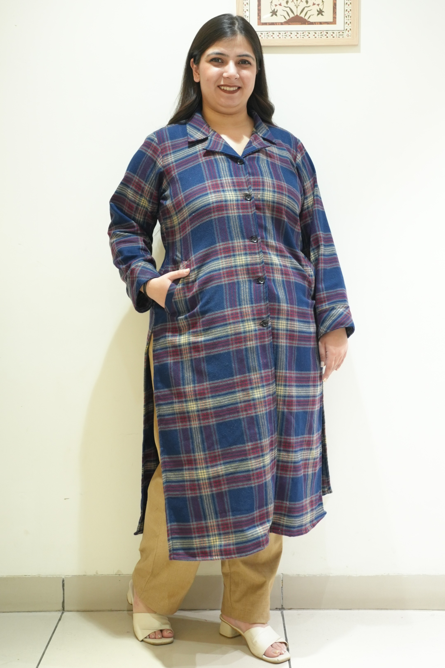 Rustwood Checked Woollen Kurta Set