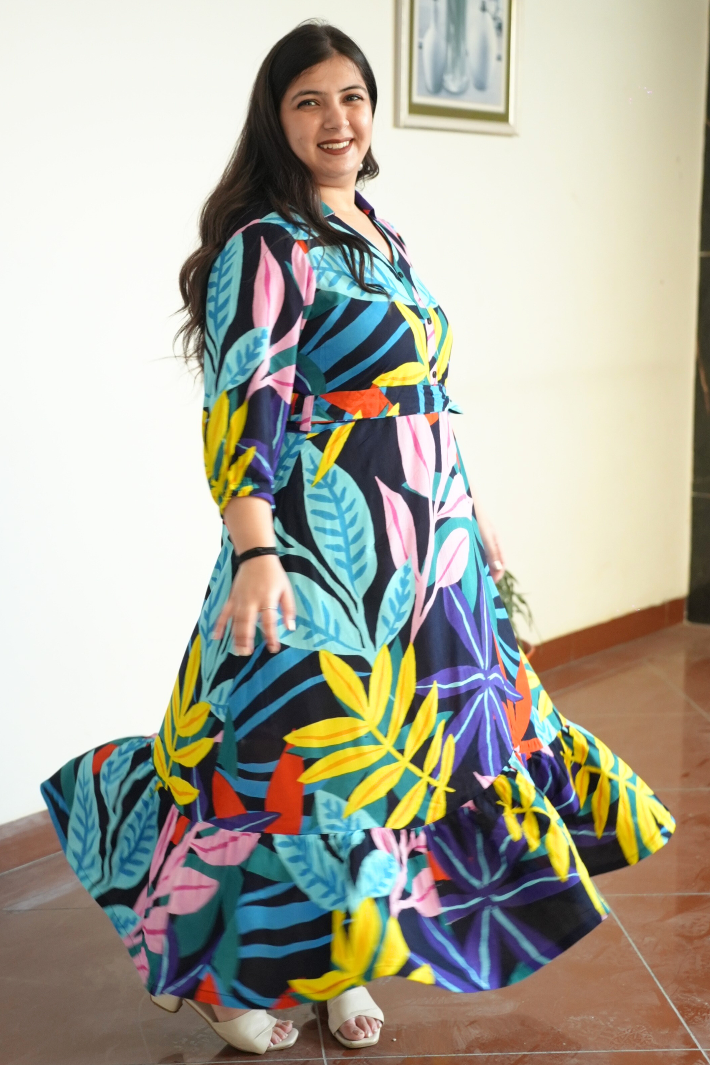 Autumn Carnival Tiered Maxi Dress
