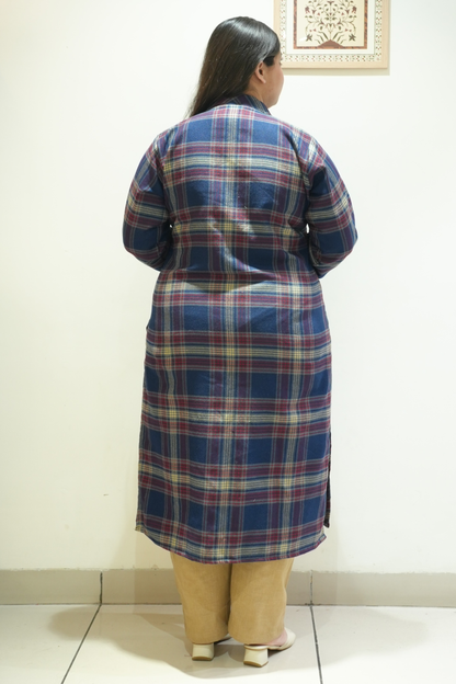 Rustwood Checked Woollen Kurta Set