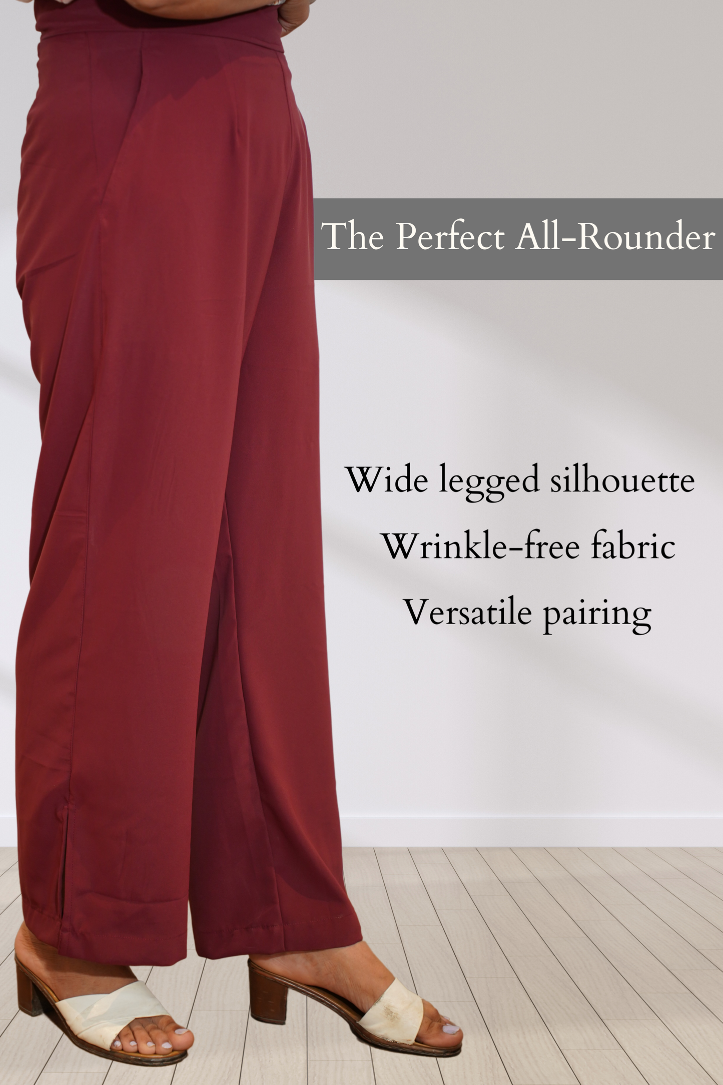 Deep Maroon All Day Flared Pants