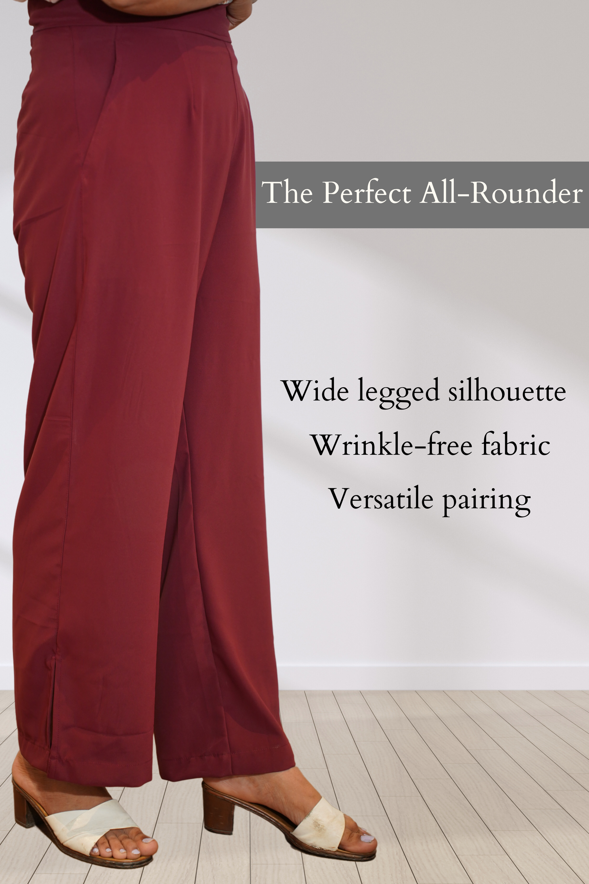 Deep Maroon All Day Flared Pants