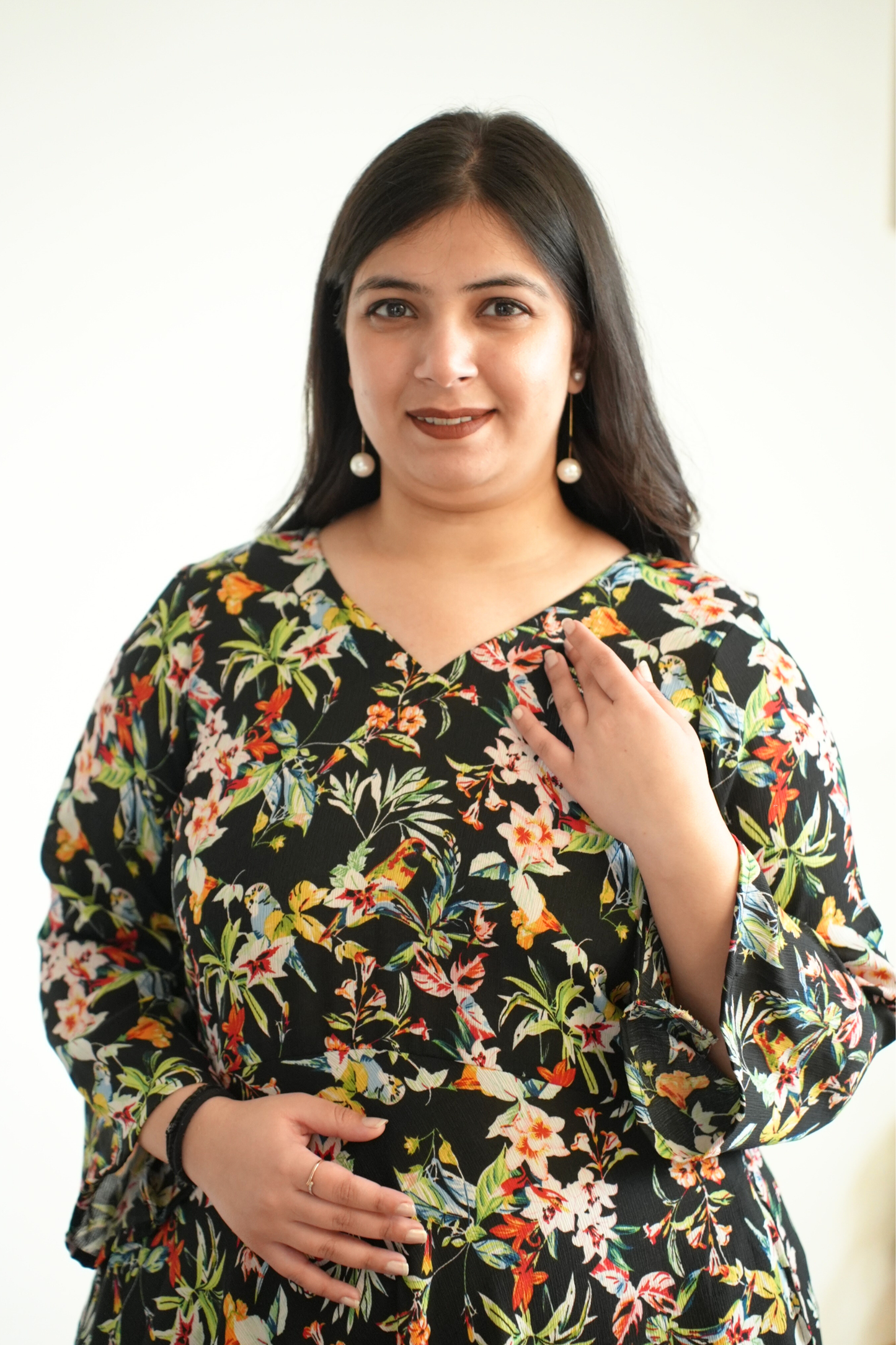 Midnight Confetti Calf Dress With Pockets