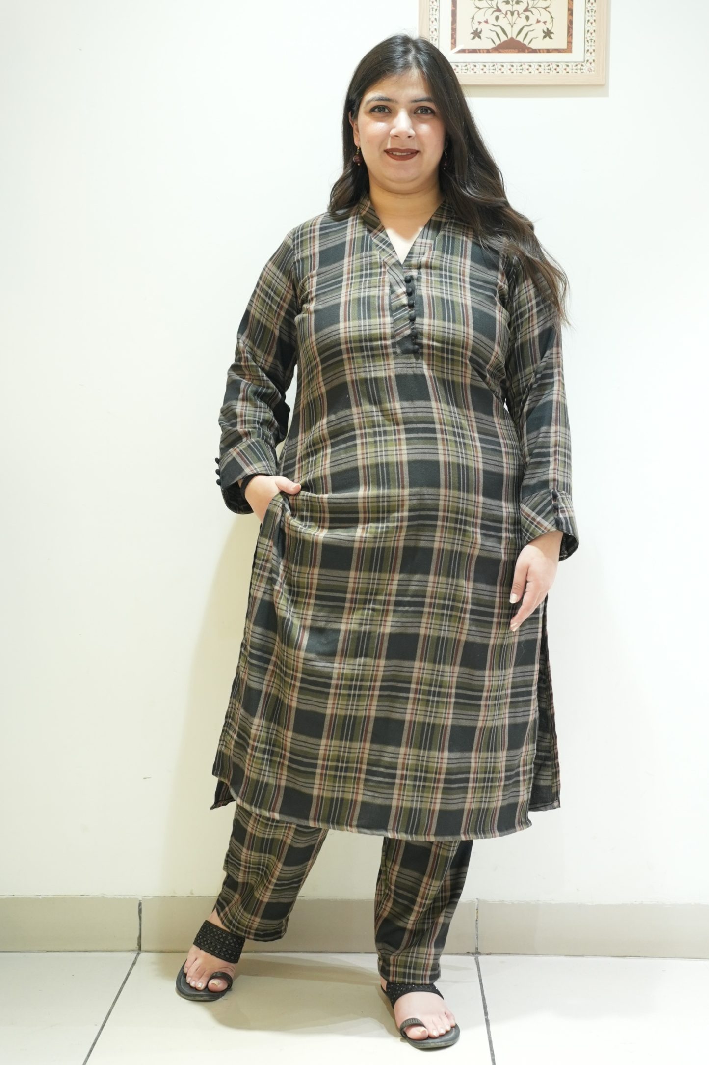 Walnut Ember Woollen Kurta Set