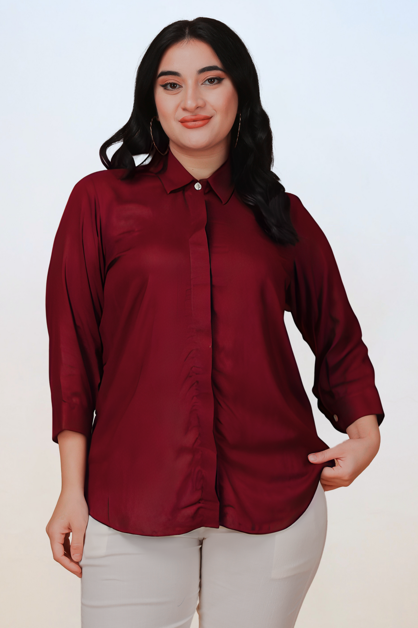 Mystic Maroon Solid Rayon Shirt