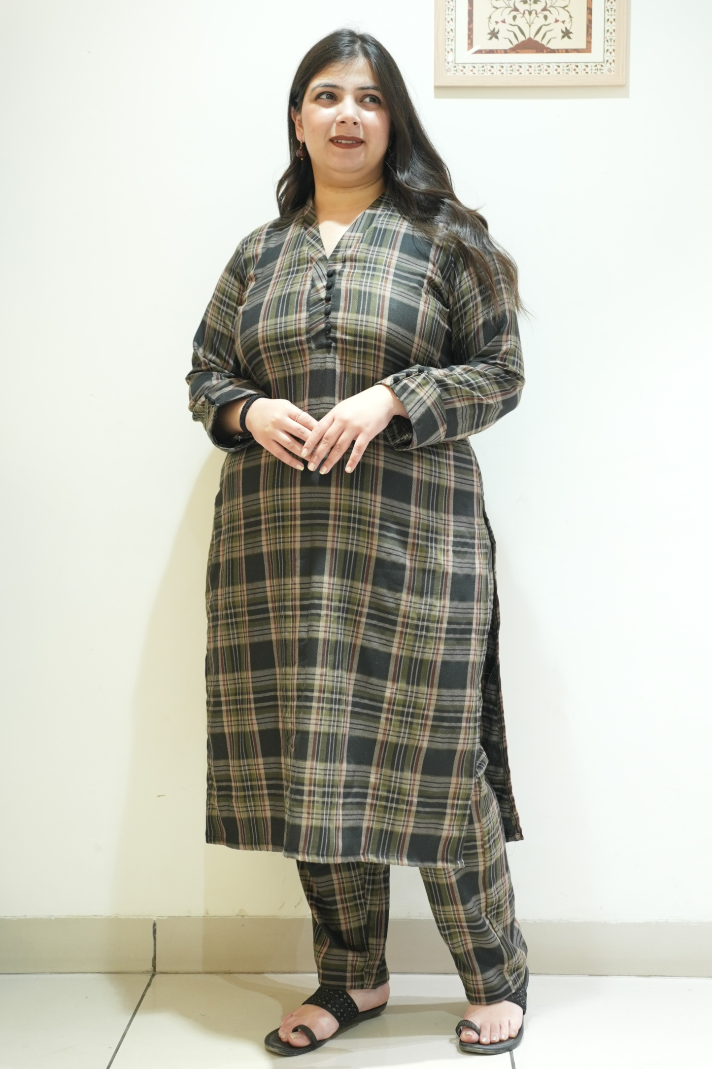 Walnut Ember Woollen Kurta Set