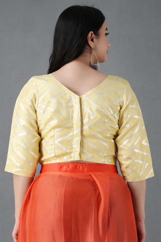 Soft Beige Sparkle Silk Blouse