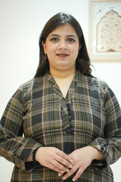 Walnut Ember Checked Woollen Kurta
