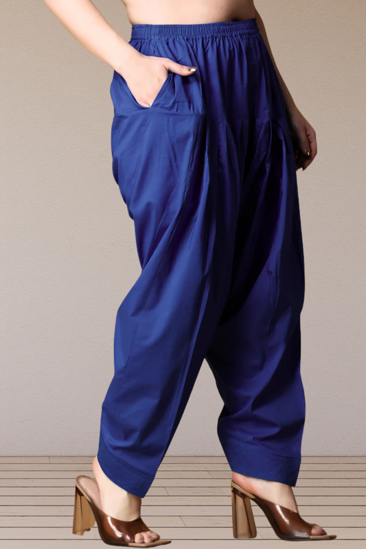 Royal Blue Classic Cotton Salwar With Pocket