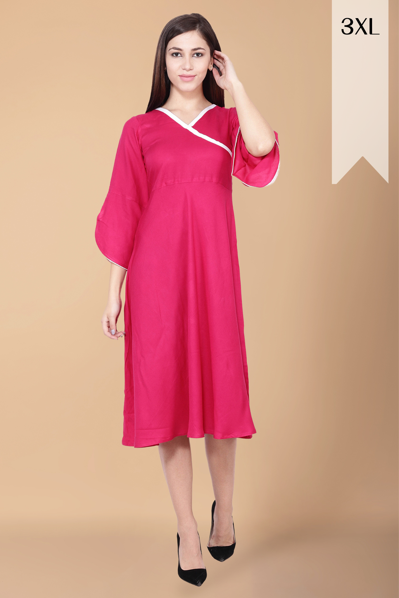 Hot Pink Detailed Dress
