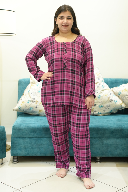 Wine Scarlet Woollen Night Suit