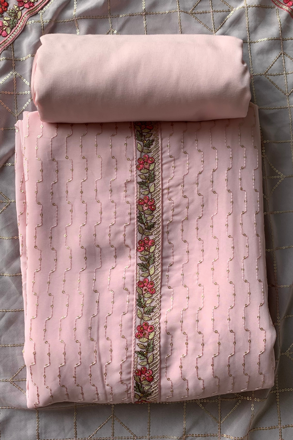 Baby Pink Dress Material