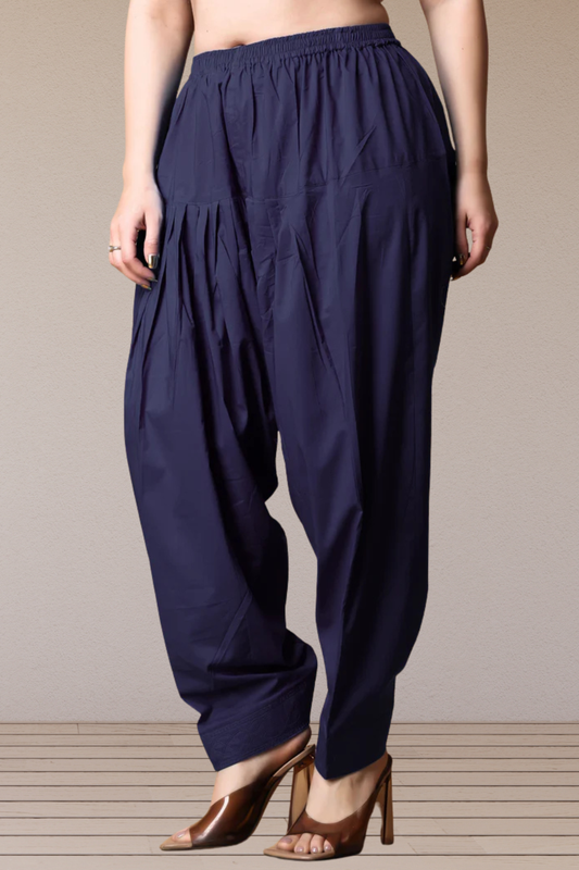 Navy Blue Classic Cotton Salwar With Pocket