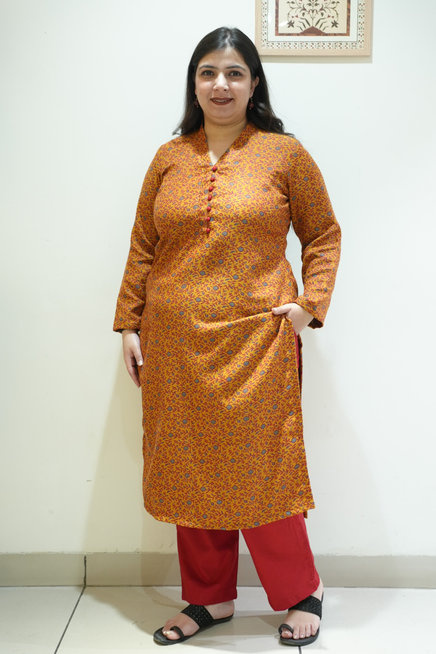 Autumn Marigold Woollen Kurta Set