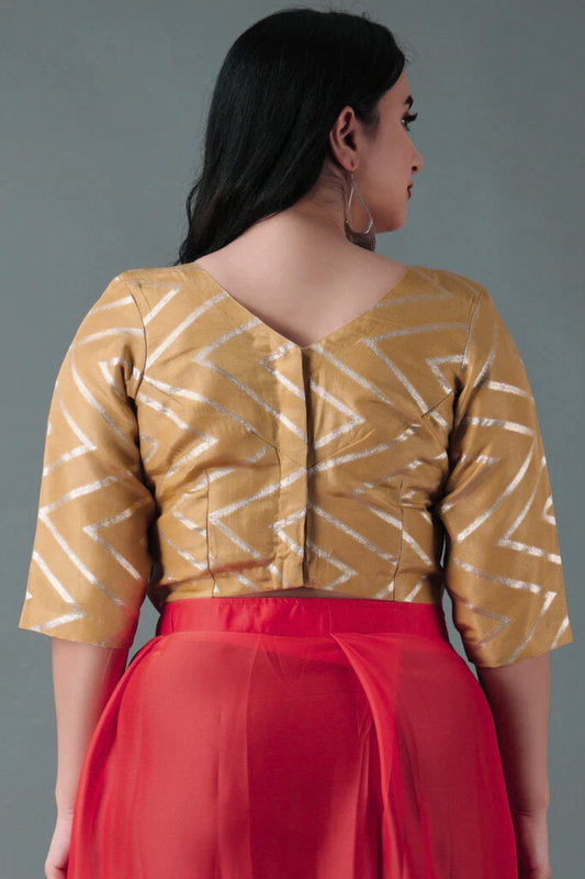 Gleamy Gold Silk Blouse
