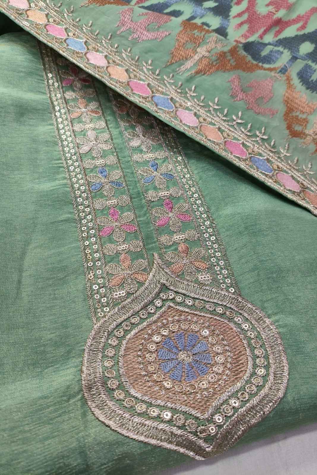 Pista Shimmer Silk Unstitched Salwar Suit