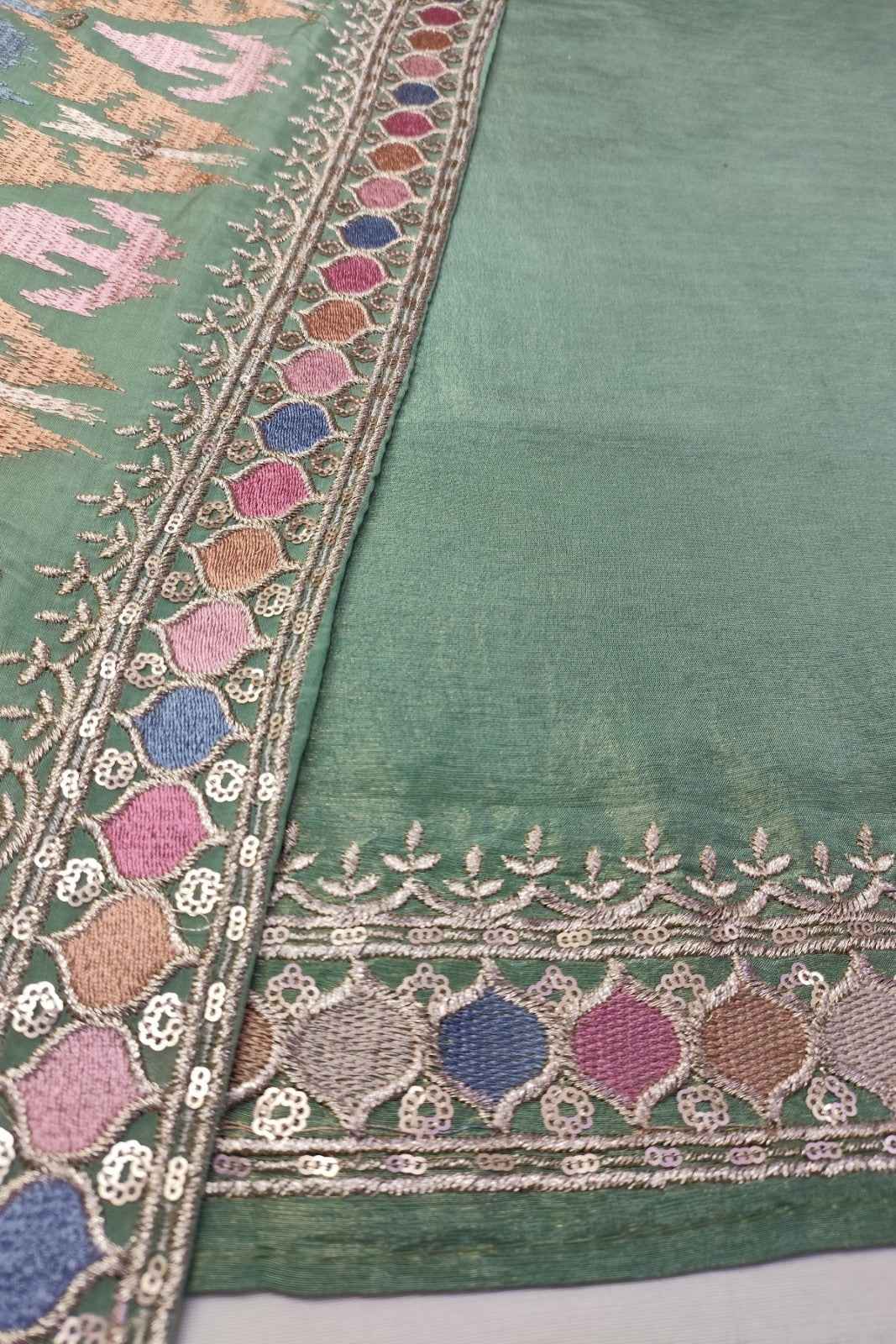 Pista Shimmer Silk Unstitched Salwar Suit
