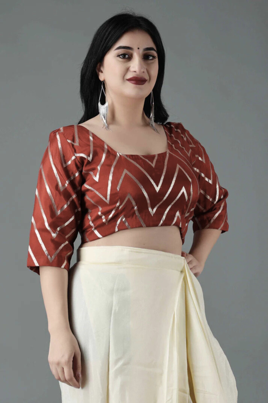 Deep Rust Silk Blouse