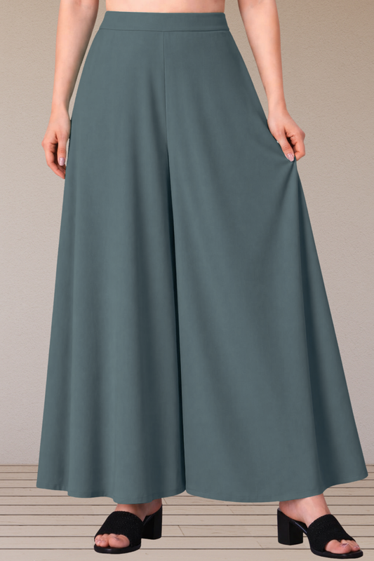 Light Grey Rayon Belted Skirt Palazzo