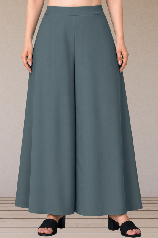 Light Grey Rayon Belted Skirt Palazzo