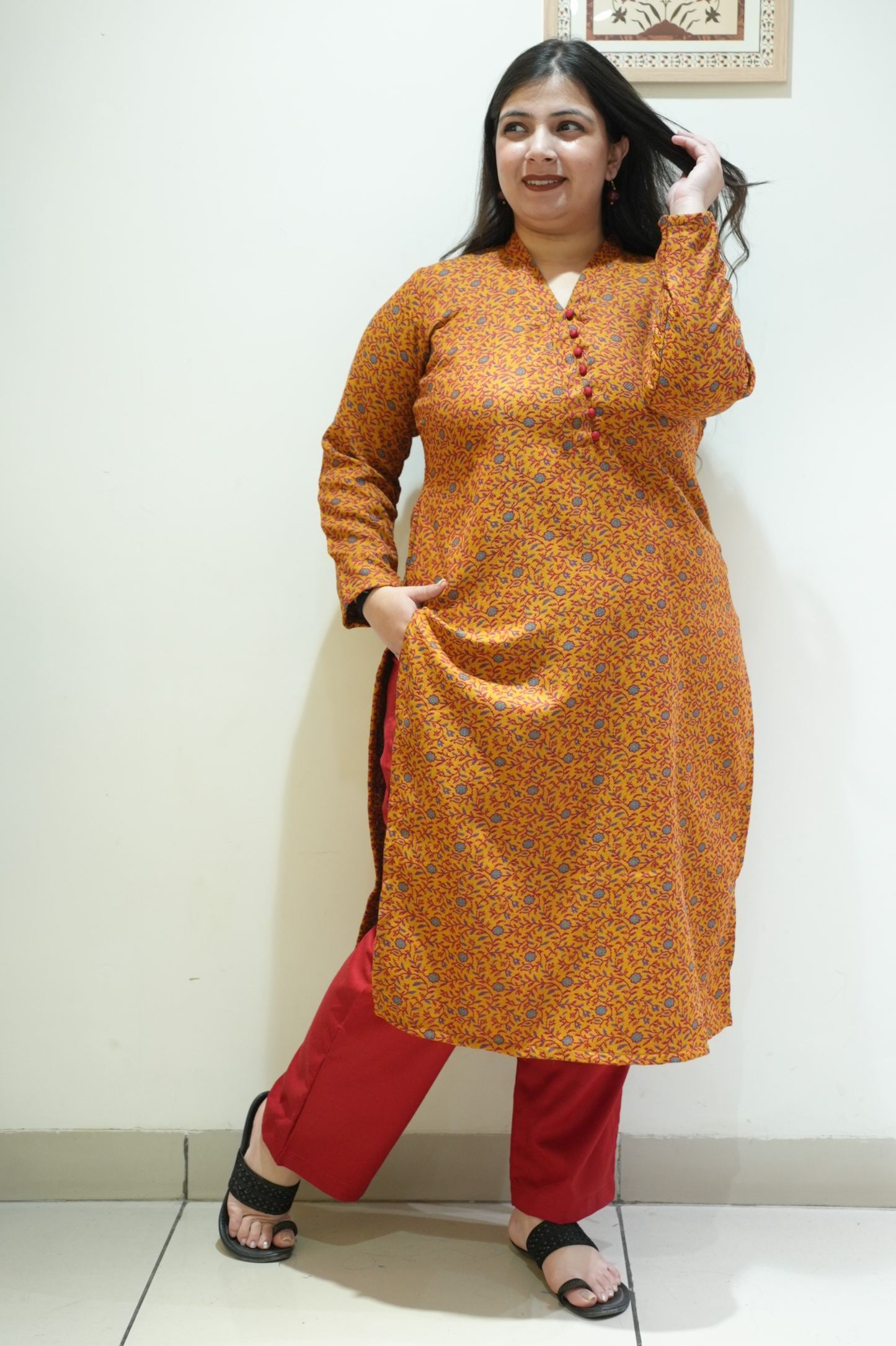 Autumn Marigold Woollen Kurta Set