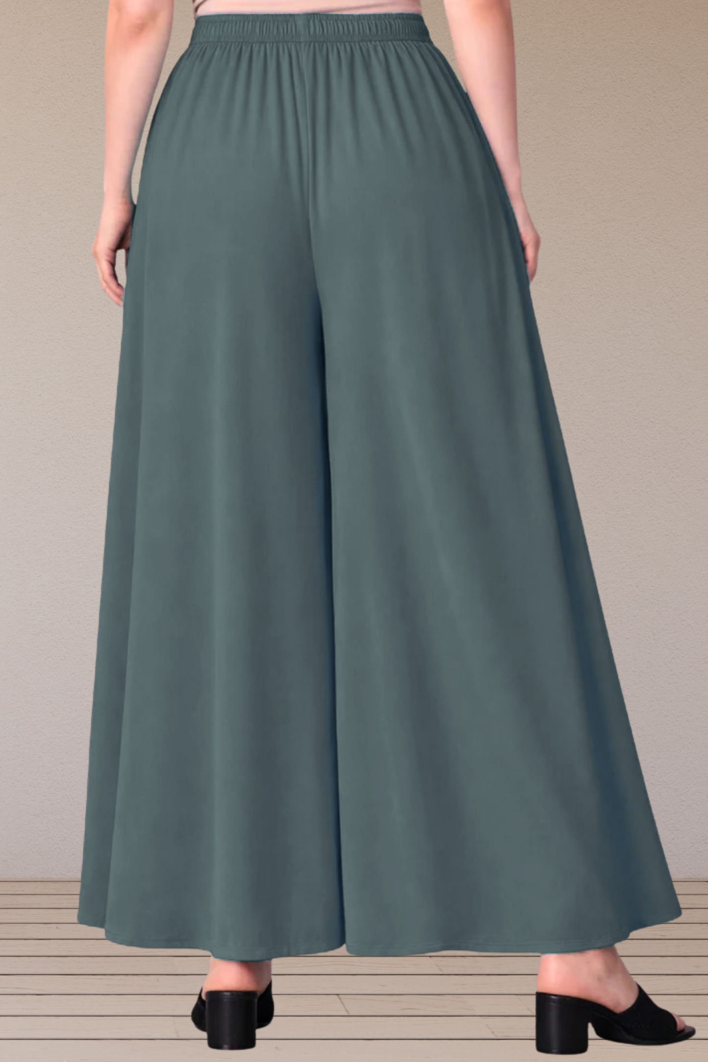Light Grey Rayon Belted Skirt Palazzo