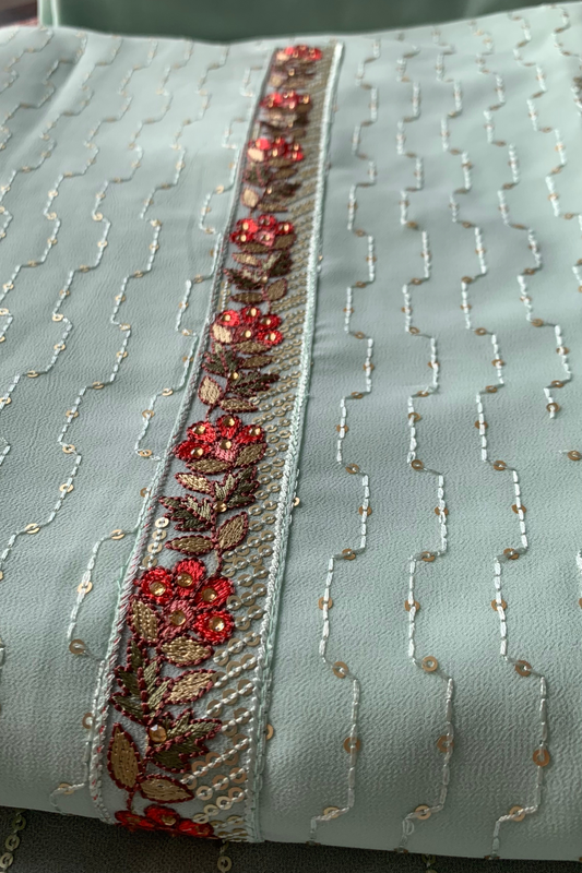 Buy Plus Size ​Mint Green Dress Material At Apella | Sizes XS to 10 XL | India | Free Delivery | Customized