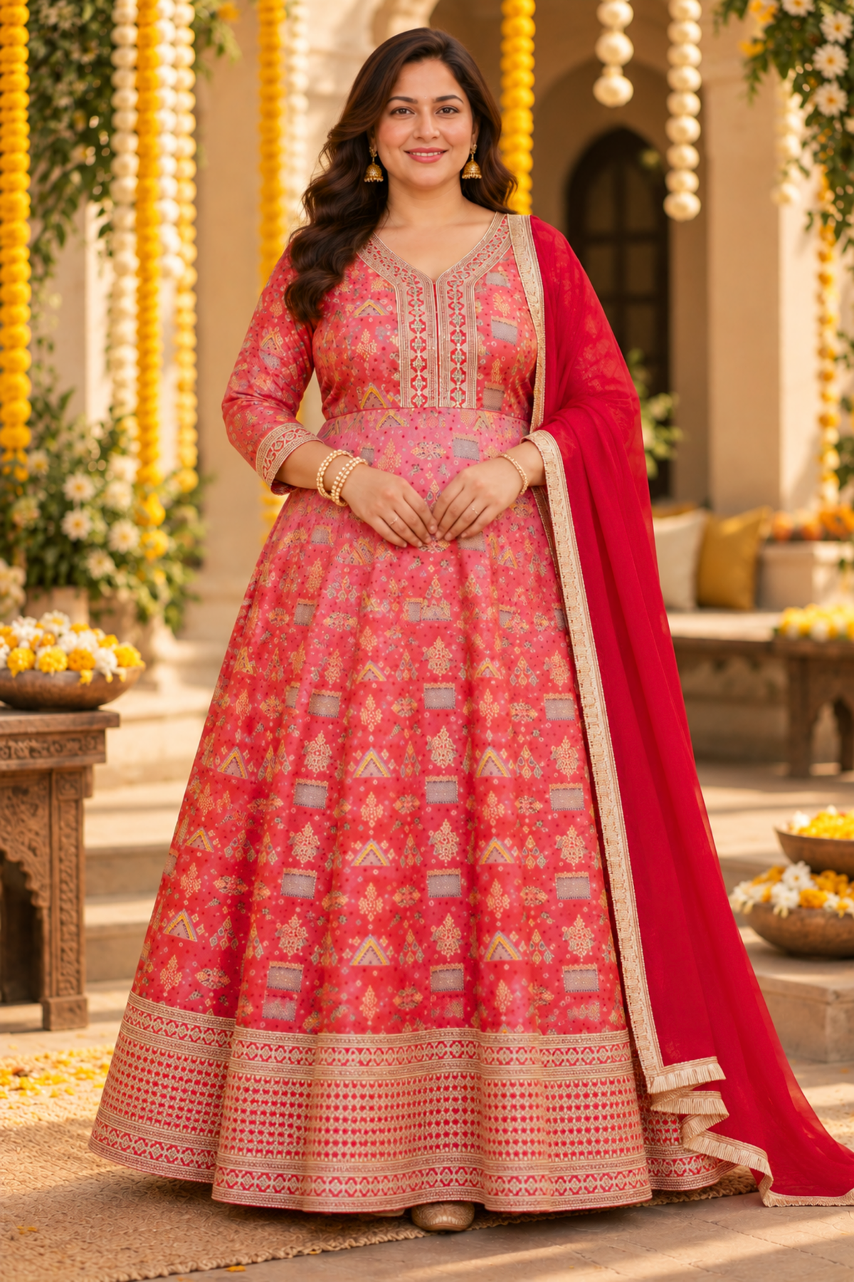 Sarini Sunset Ombre Dress with Zari Work (Copy)