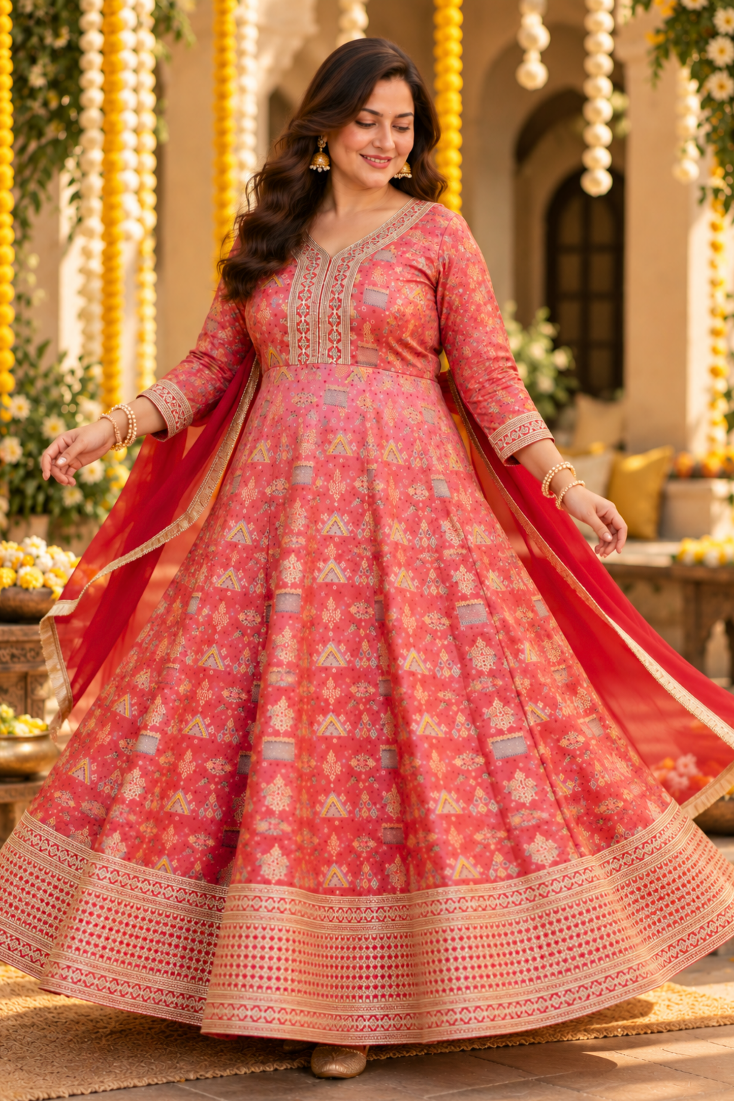 Sarini Sunset Ombre Dress with Zari Work (Copy)
