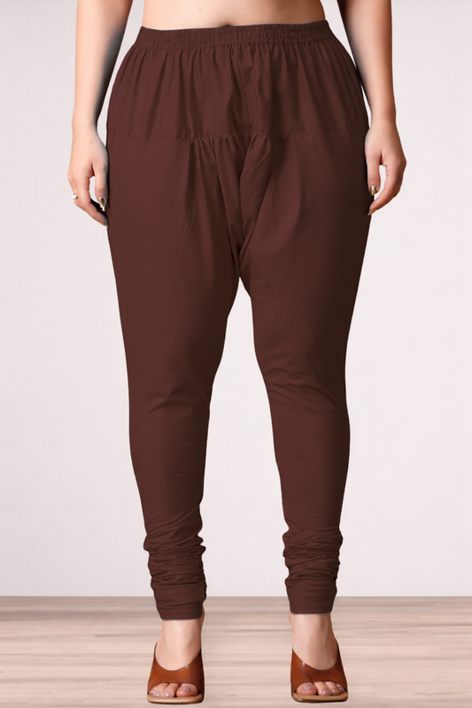 Coffee Rayon Churidar Pants