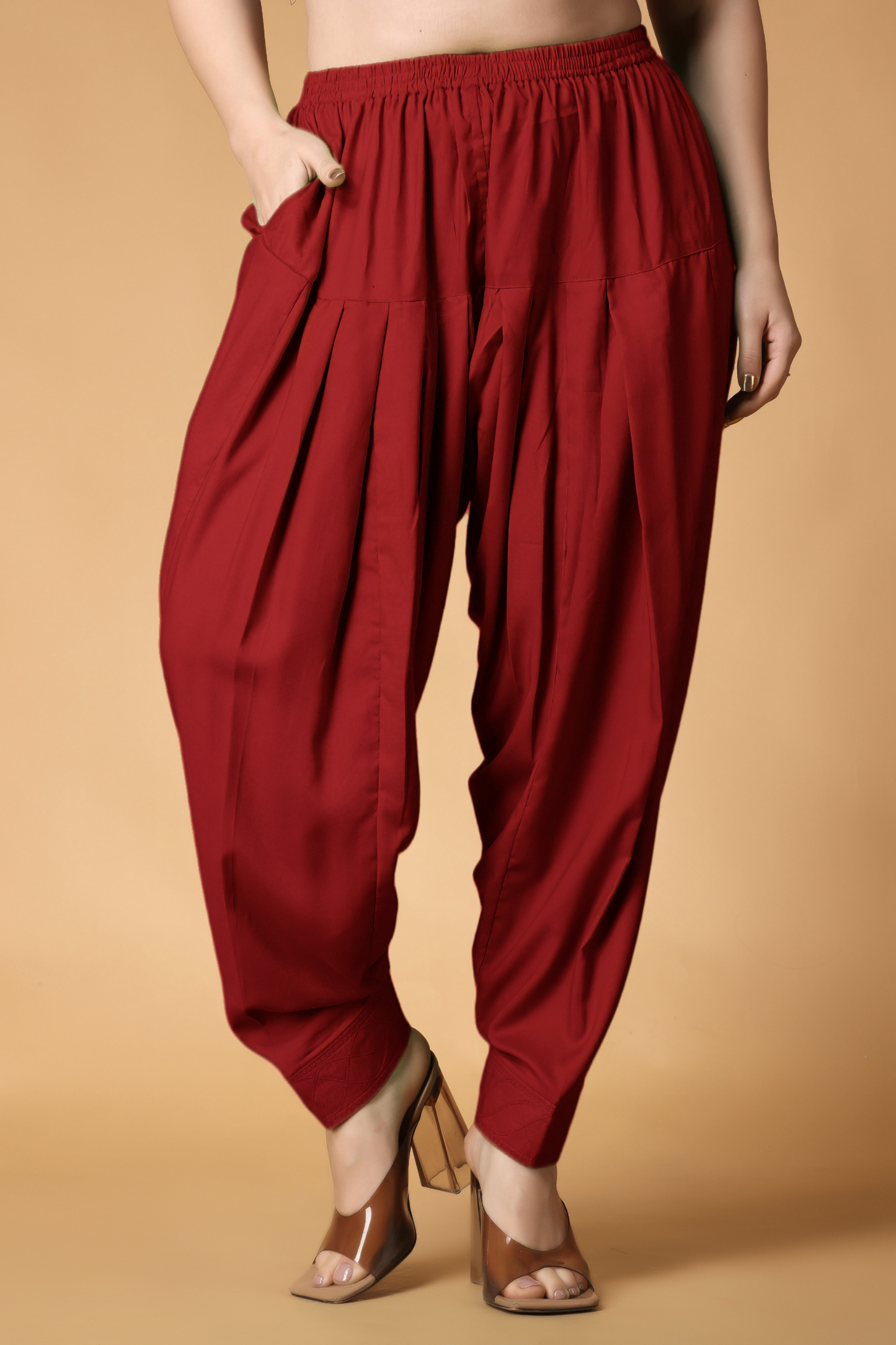 Pleated Rayon Salwar Pants