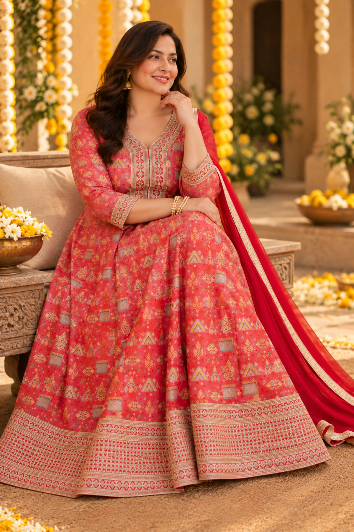 Sarini Sunset Ombre Dress with Zari Work (Copy)