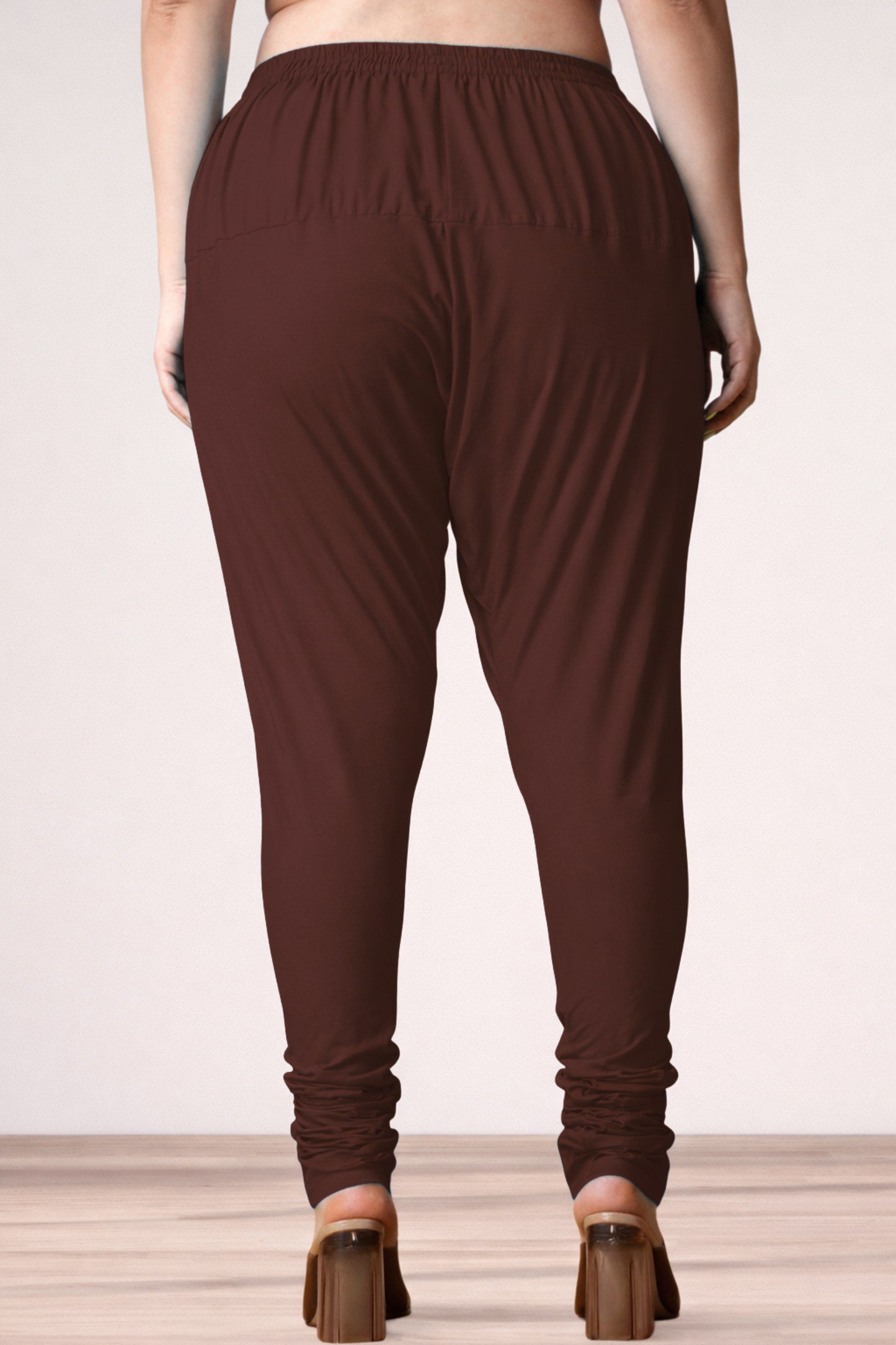 Coffee Rayon Churidar Pants