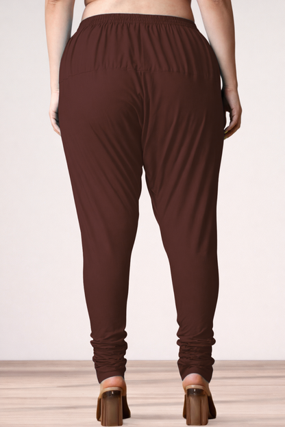Coffee Rayon Churidar Pants