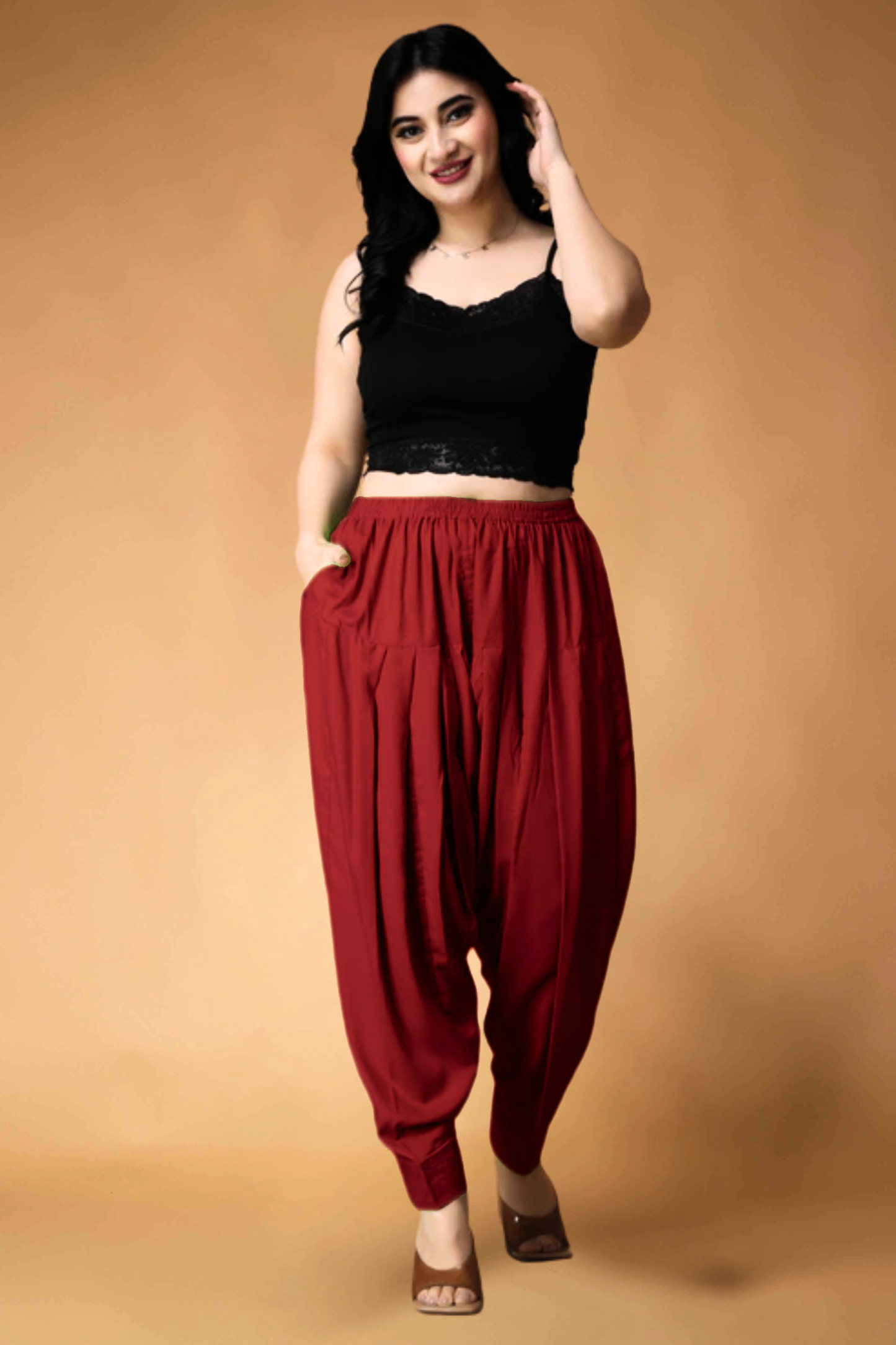 Pleated Rayon Salwar Pants