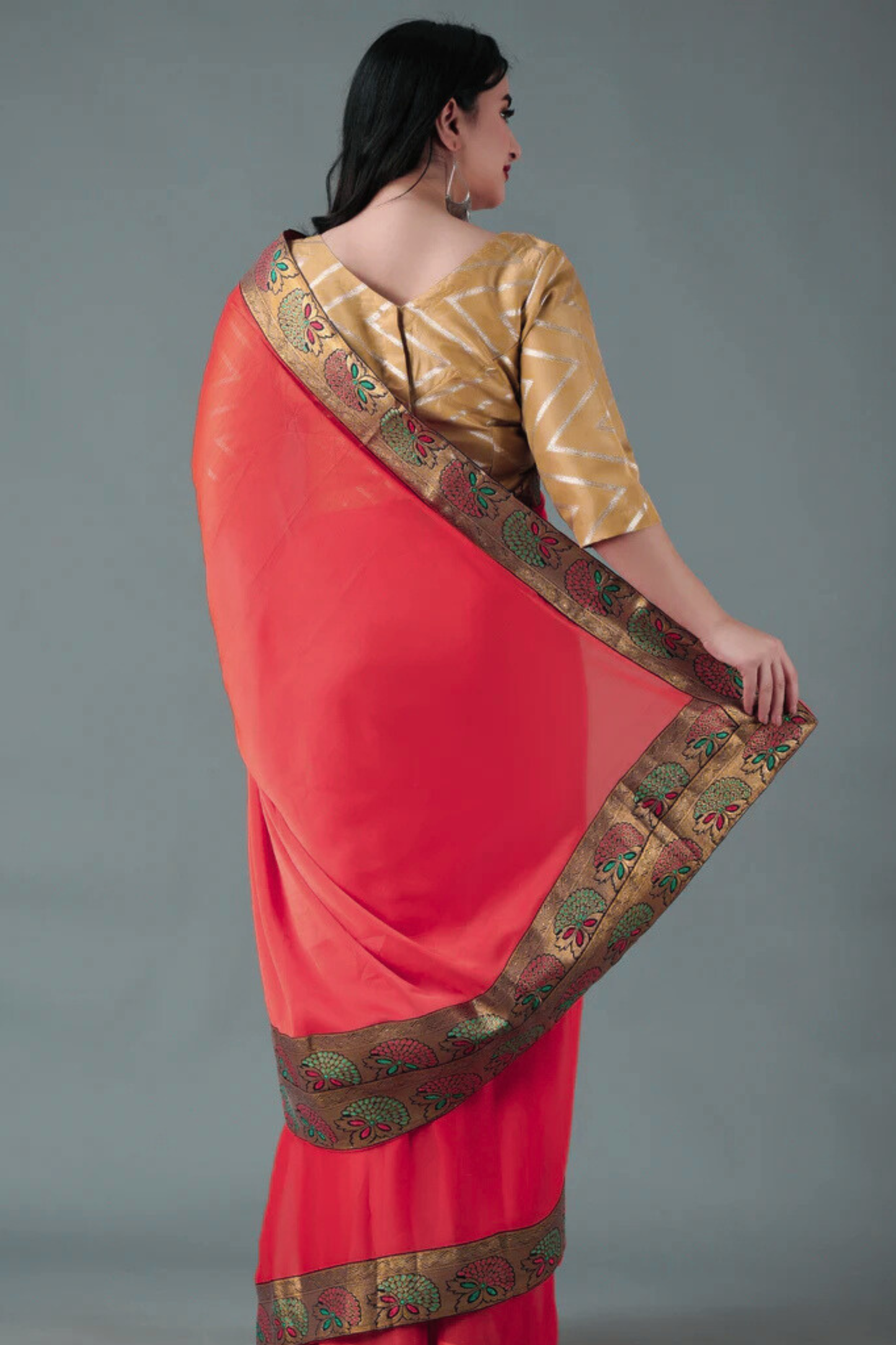 Gleamy Gold Silk Blouse