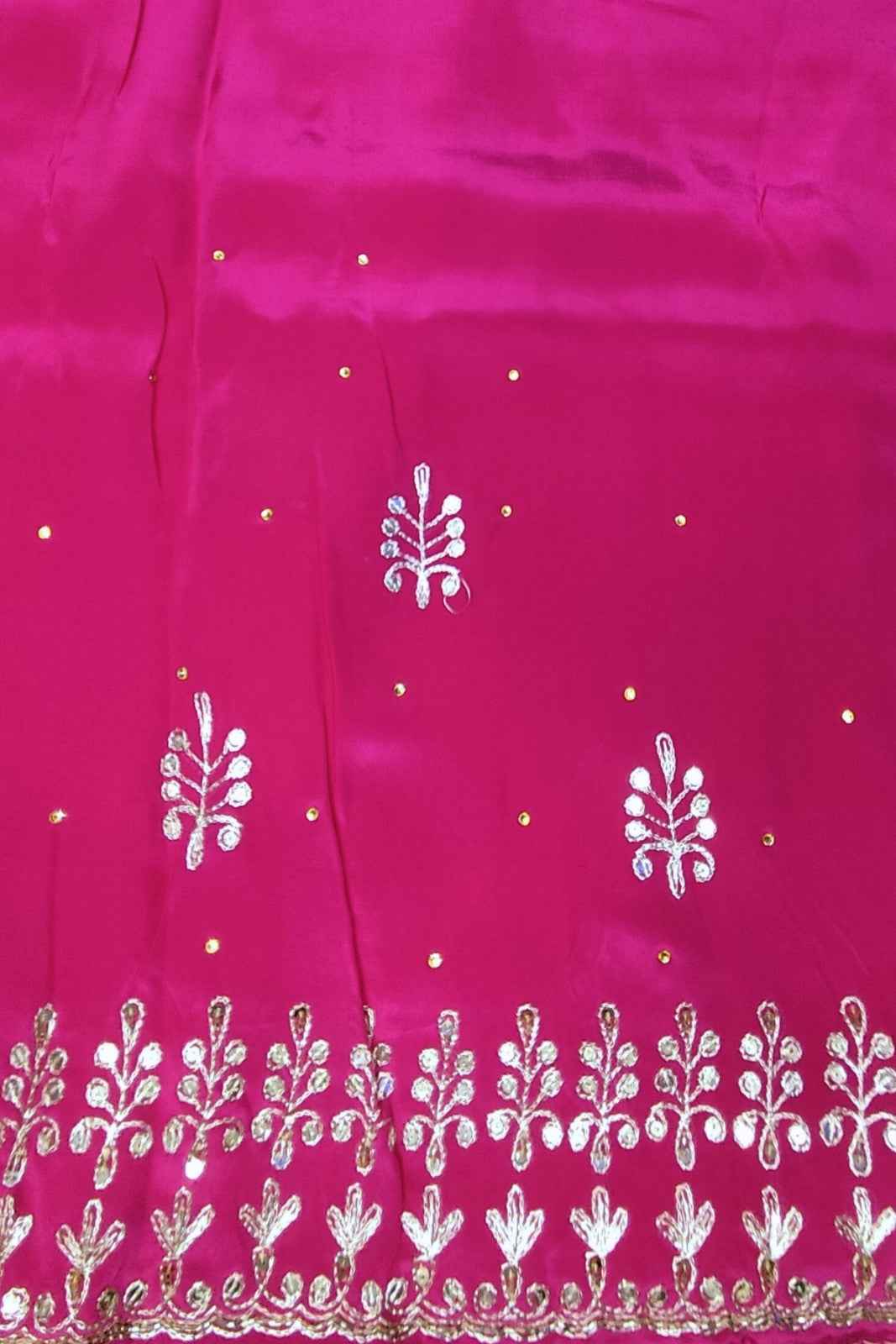 Magenta Gota Patti Unstitched Crepe Suit