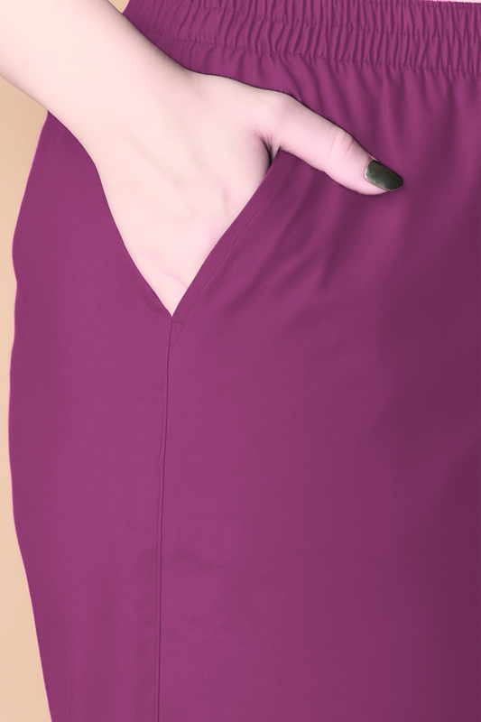 Fuchsia Pink Cotton Kurti Pant