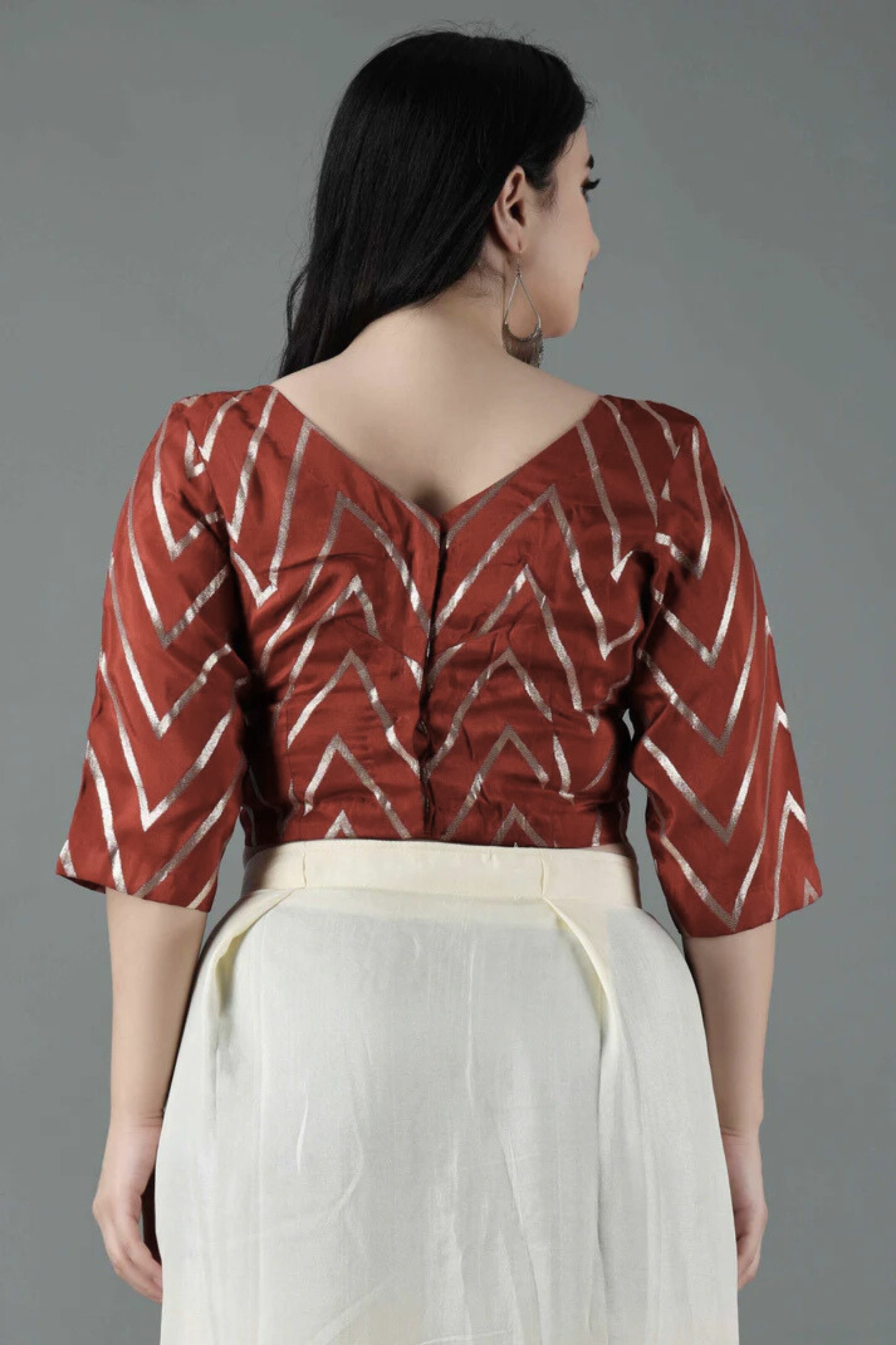 Deep Rust Silk Blouse