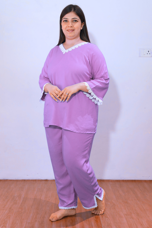 Lilac Dream Rayon Night Suit