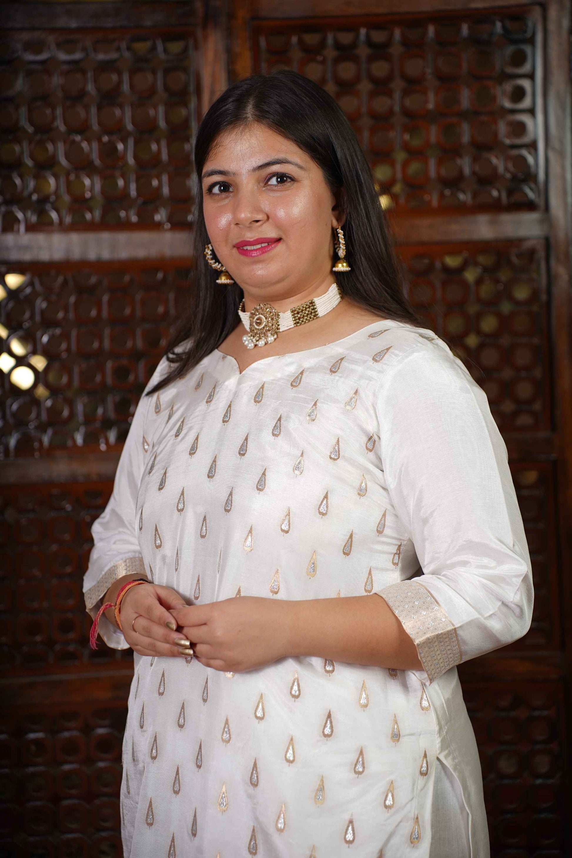 Aabha Jacquard Woven Silk Suit