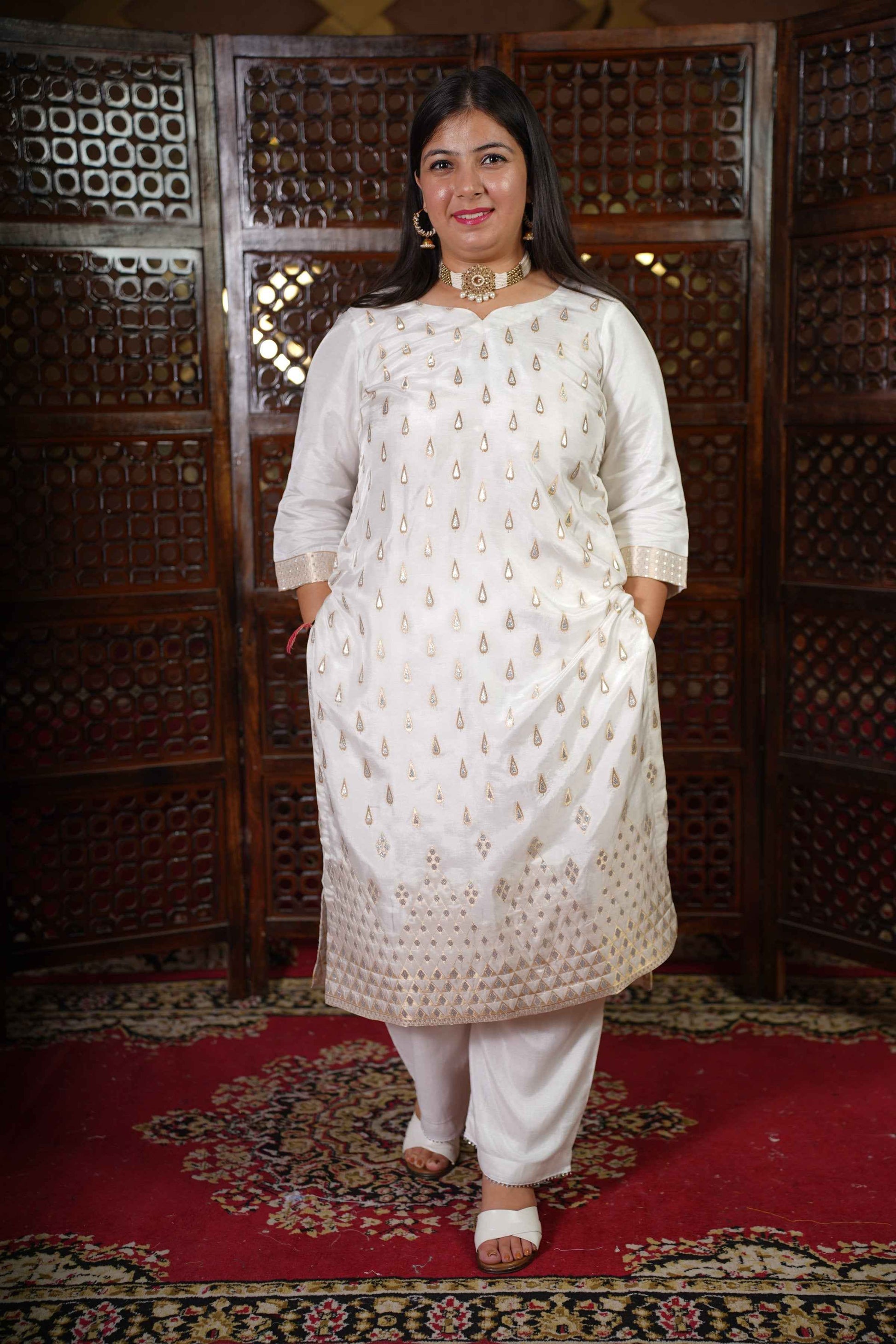 Aabha Jacquard Woven Silk Suit