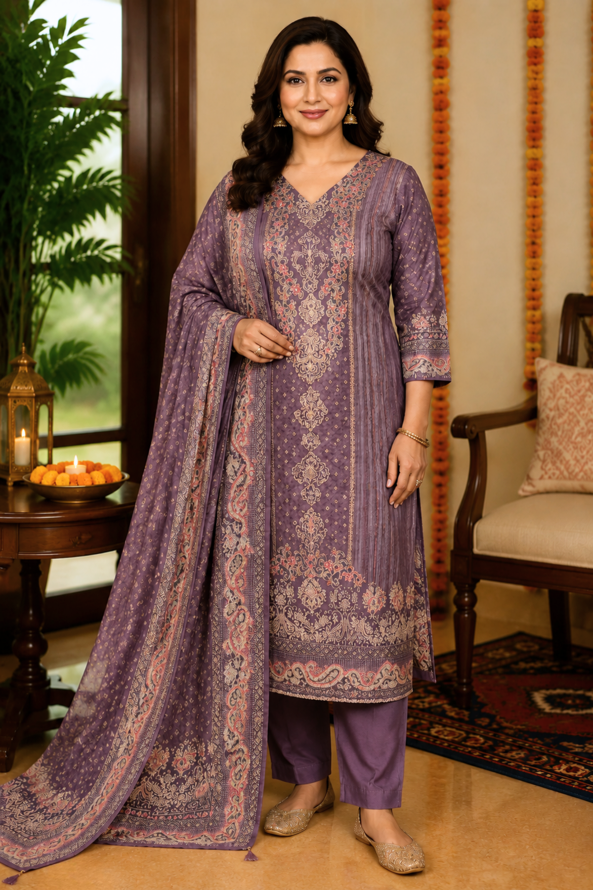 Aabroo Karachi Muslin Suit with Aari Work