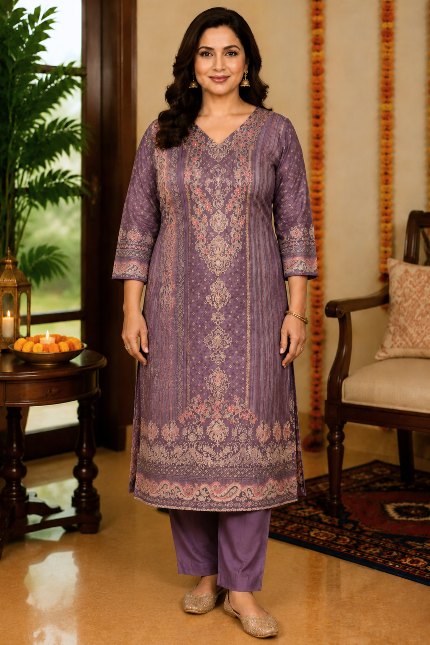 Aabroo Karachi Muslin Suit with Aari Work