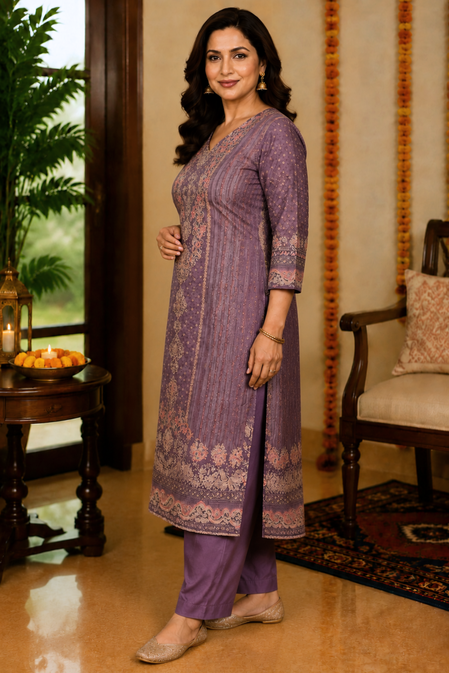 Aabroo Karachi Muslin Suit with Aari Work