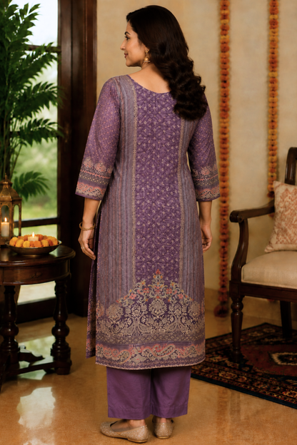 Aabroo Karachi Muslin Suit with Aari Work