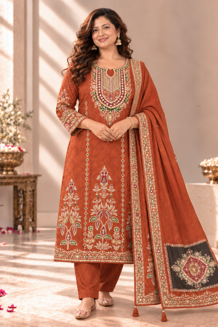 Aafreen Karachi Muslin Suit With Aari Work