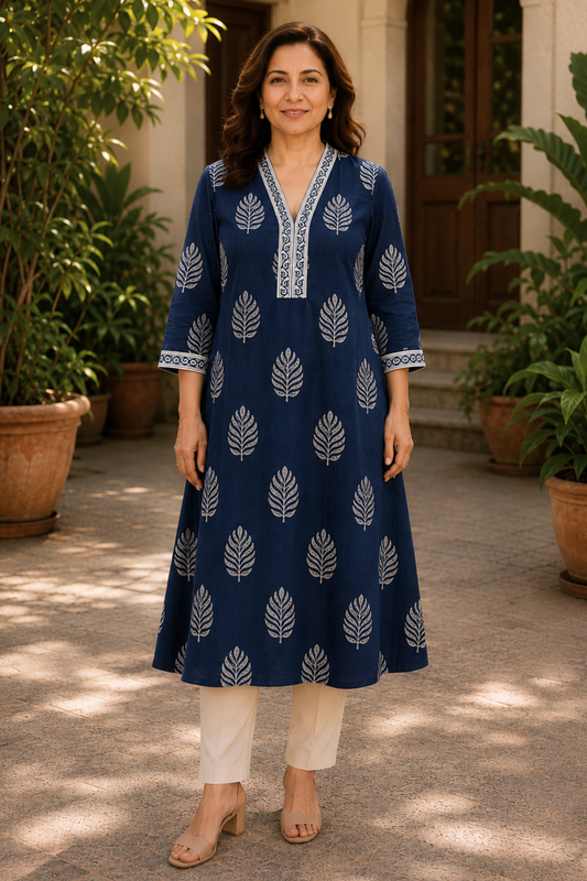 Aanya Neel A-line Cotton Kali Kurta