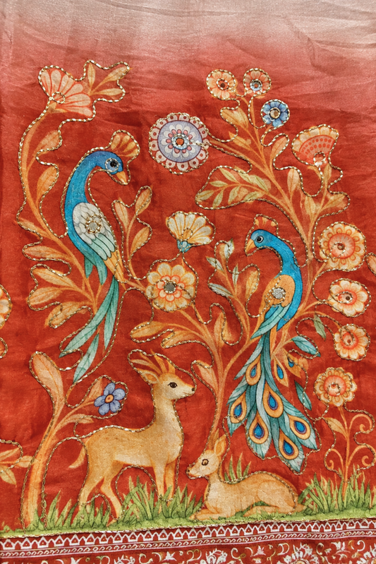 Jalebi Caramel Fancy Suit With Aari Work