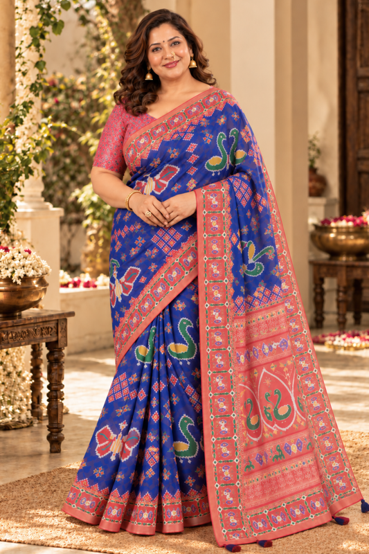 Aarohi Printed Saree With 1.5 Mtr Blouse Piece