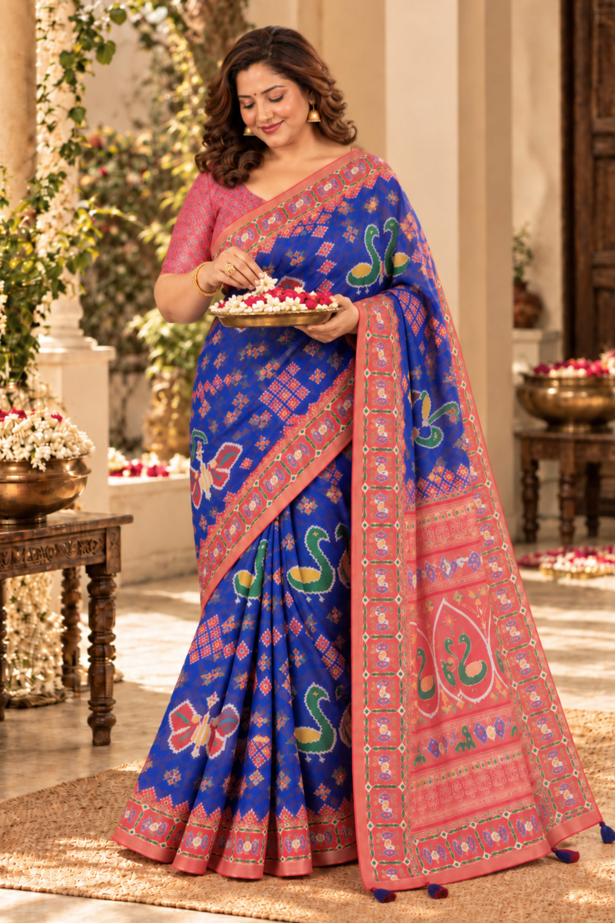 Aarohi Printed Saree With 1.5 Mtr Blouse Piece